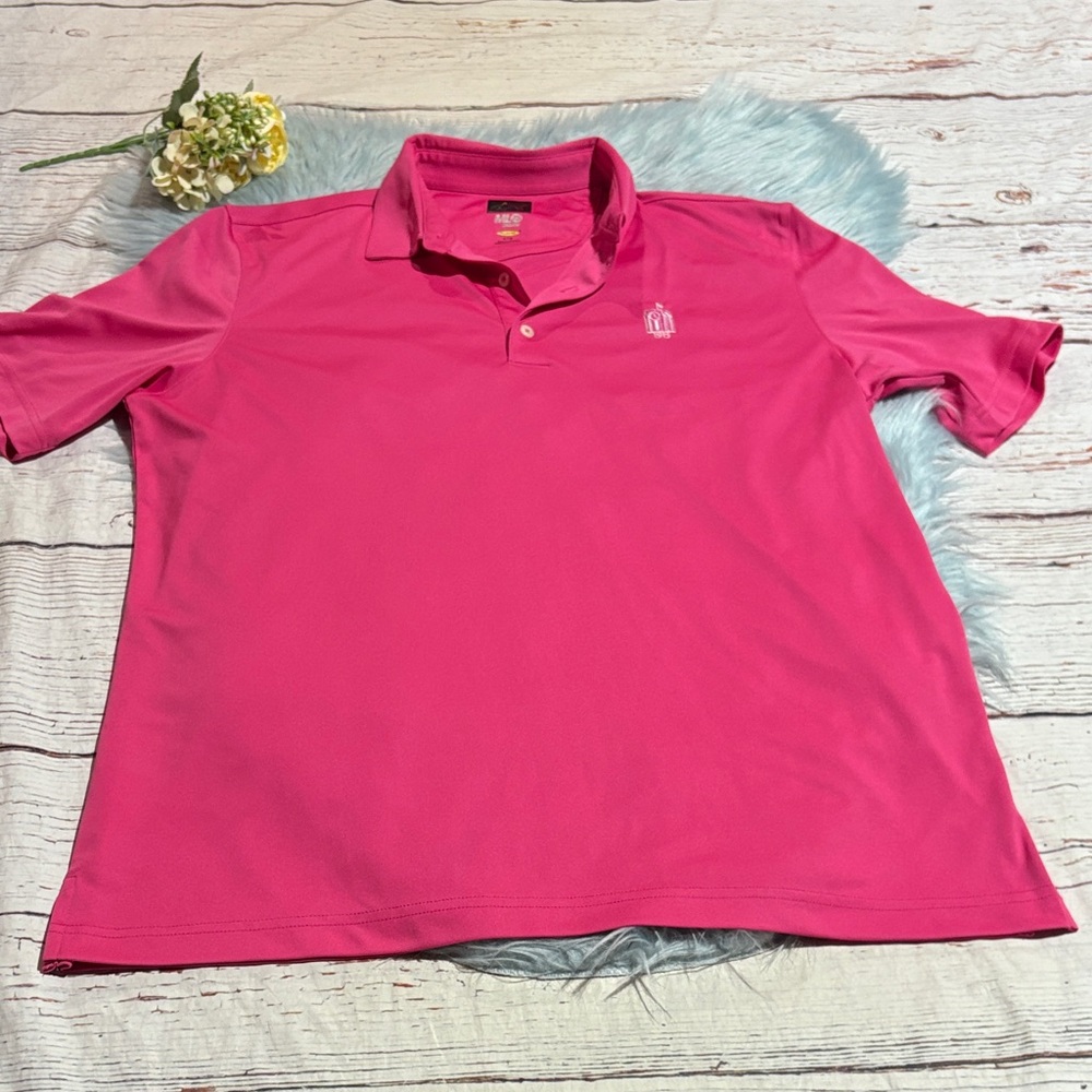 Greg Norman Collection Bright Pink Golf Polo sz L